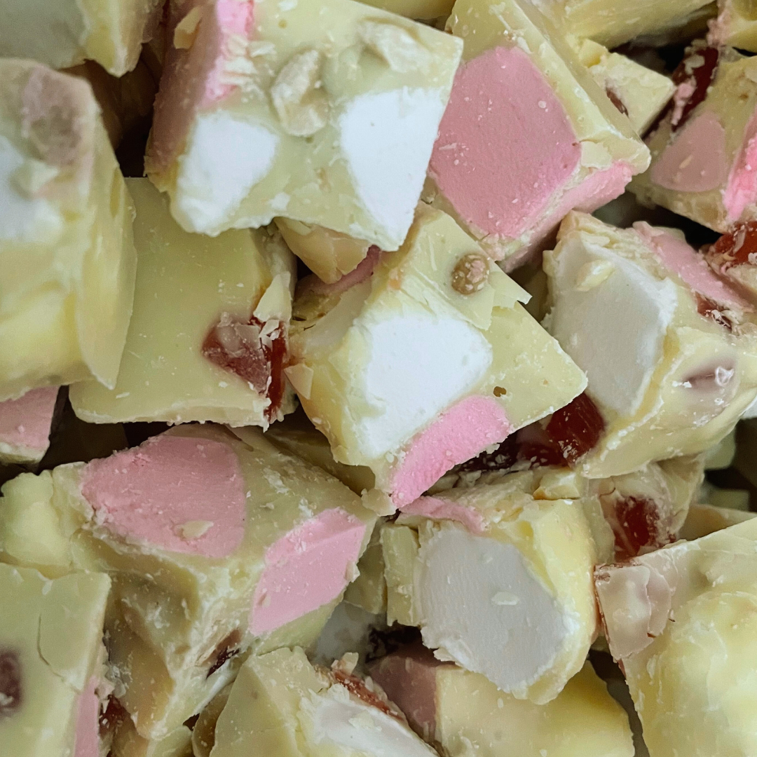 White Chocolate Rocky Road Bites - 1kg Bulk Box